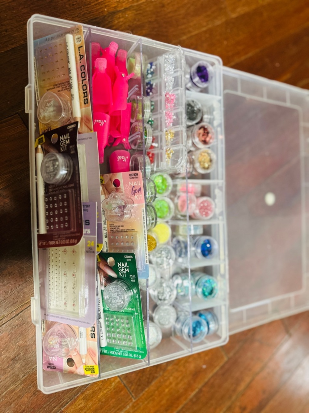 Clear Multi-Compartment Craft Storage Box - White/Clear